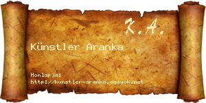 Künstler Aranka névjegykártya
